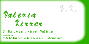 valeria kirrer business card